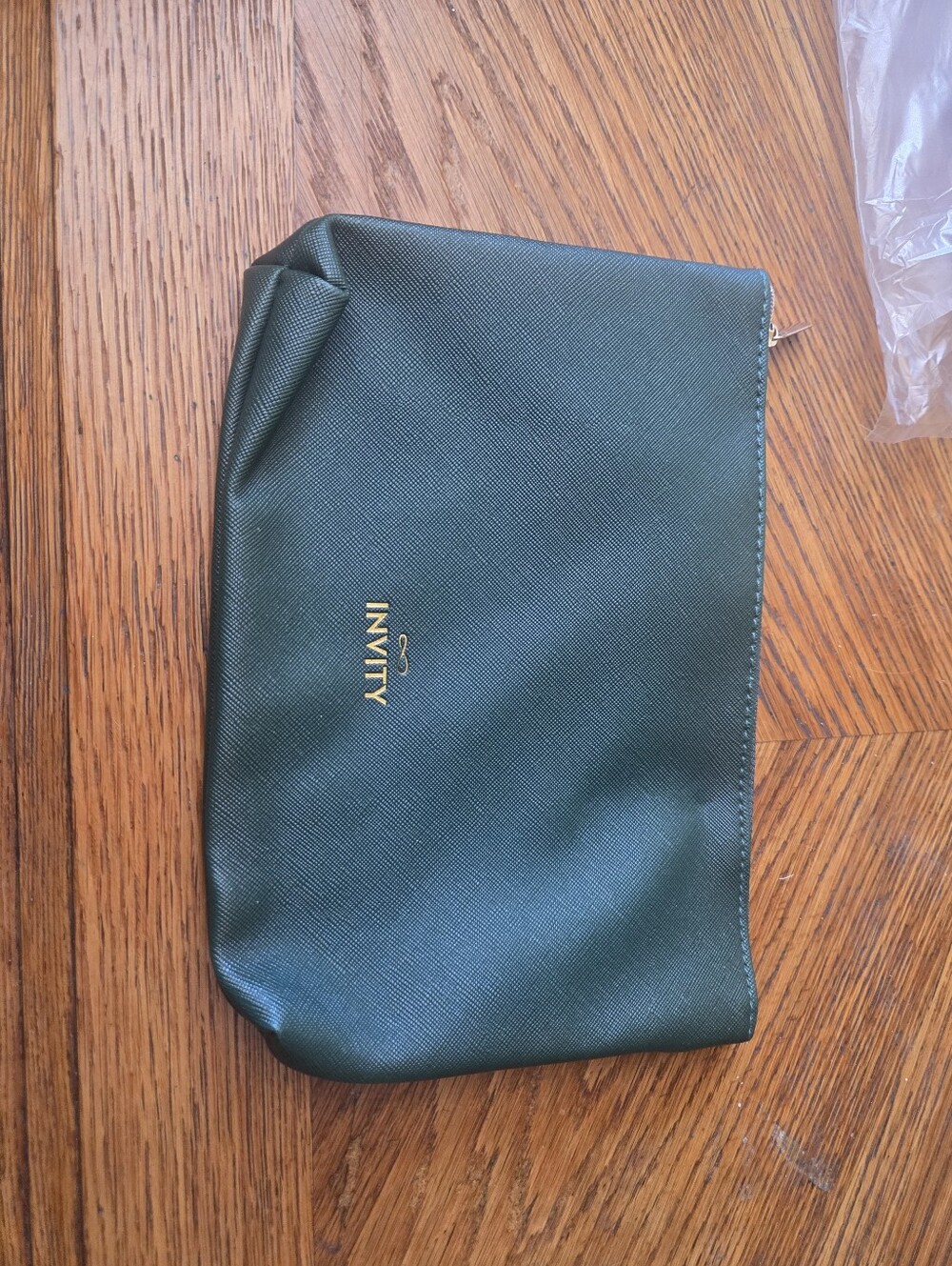 Dark Green Cosmetic Makeup Bag With Zipper New